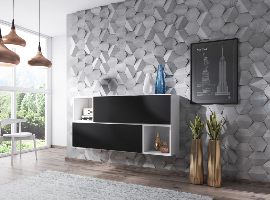 Cama living room furniture set ROCO 14 (2xRO1 + 2xRO6) white/white/black