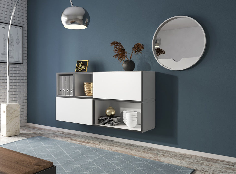 Cama living room furniture set ROCO 15 (RO4+2xRO3+2xRO6) white/black/white