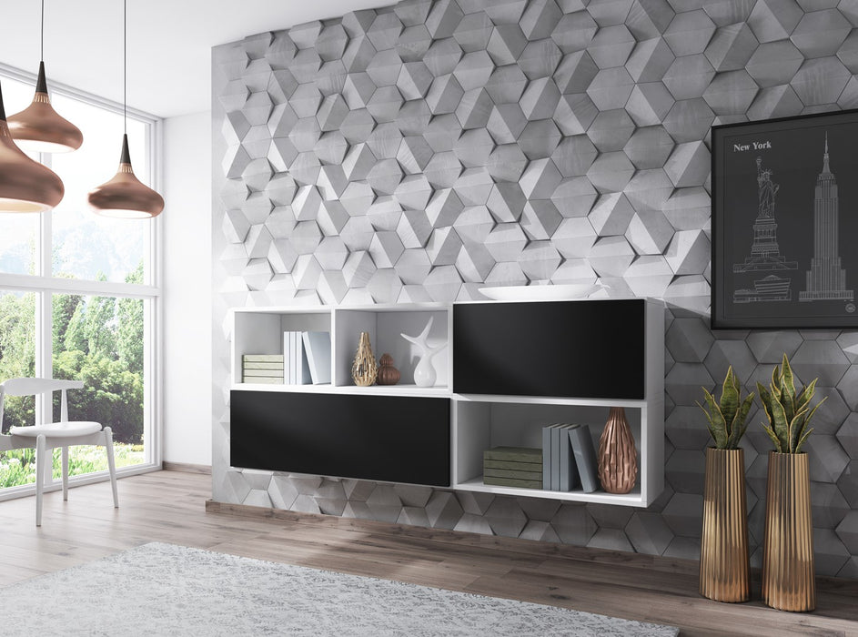 Cama living room furniture set ROCO 16 (RO1+RO2+RO3+RO4) white/white/black