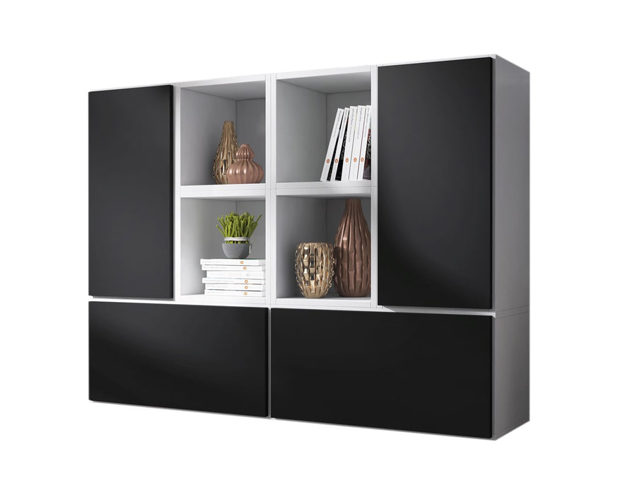 Cama living room furniture set ROCO 19 (4xRO3 + 4xRO6) white/white/black
