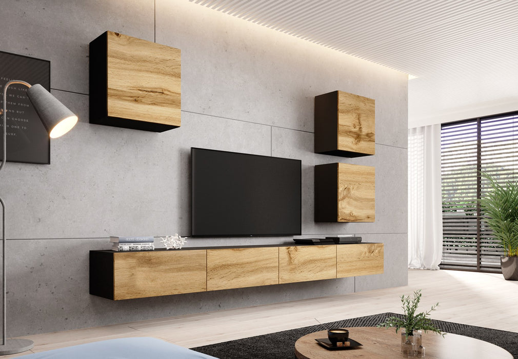 Cama living room cabinet set VIGO 22 black/wotan oak