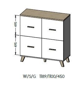 Cama living room set LOTTA 1 (RTV stand 160 + display cabinet 120 + sideboard 110 4D + coffee table 60)
