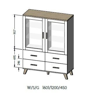 Cama living room set LOTTA 1 (RTV stand 160 + display cabinet 120 + sideboard 110 4D + coffee table 60)