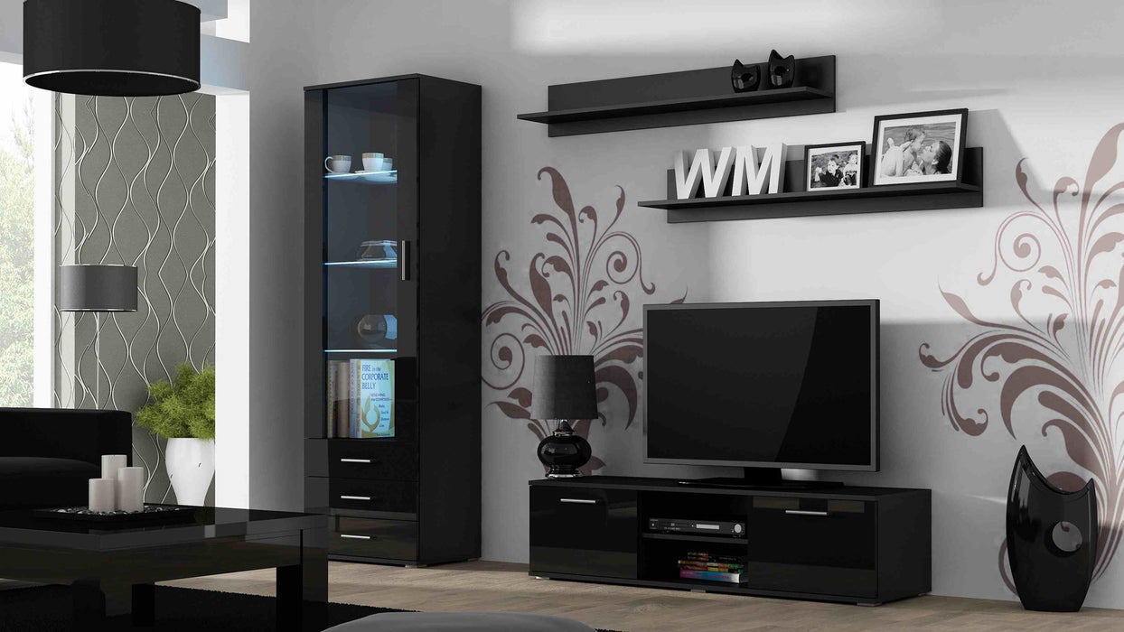 Cama set of two shelves 125cm SOHO black matte