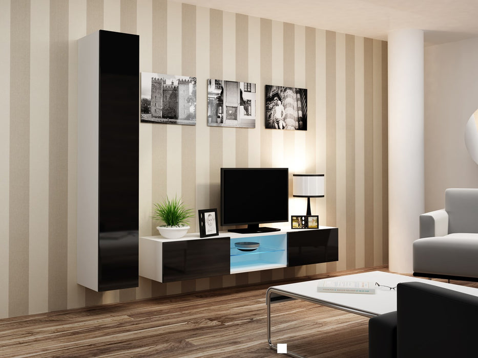 Cama Full cabinet VIGO '180' 180/40/30 white/black gloss