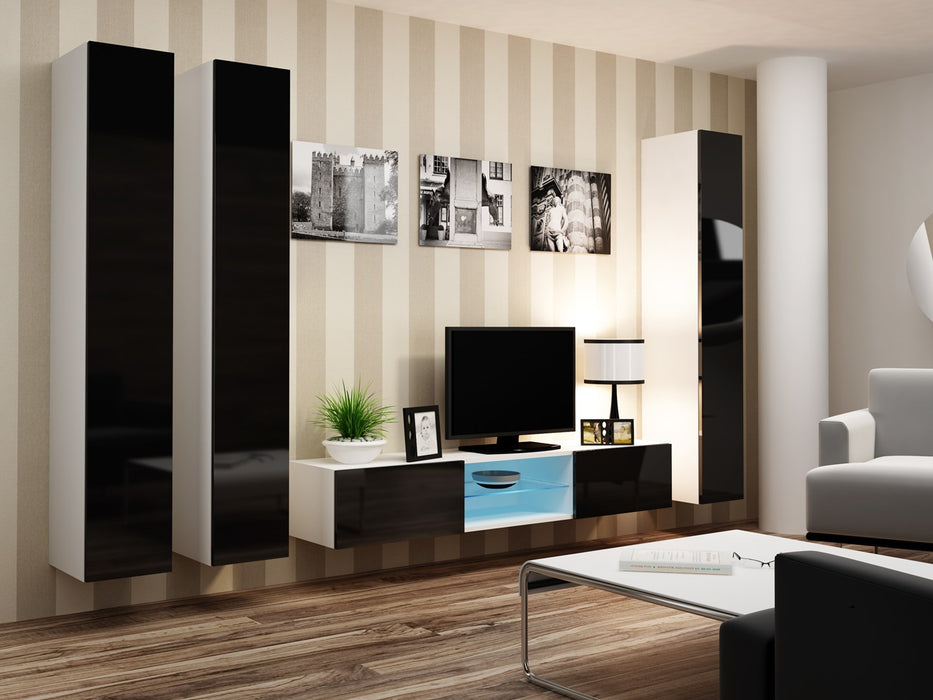 Cama Full cabinet VIGO '180' 180/40/30 white/black gloss