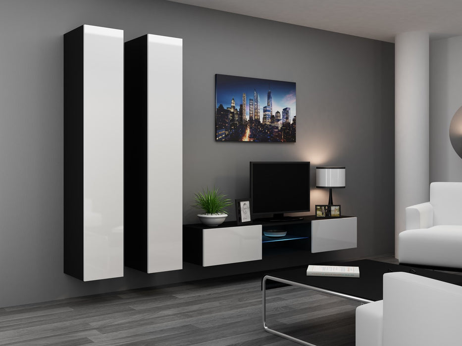 Cama Full cabinet VIGO '180' 180/40/30 white/black gloss