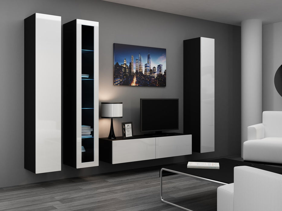 Cama Full cabinet VIGO '180' 180/40/30 white/black gloss