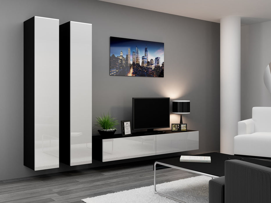 Cama Full cabinet VIGO '180' 180/40/30 white/black gloss