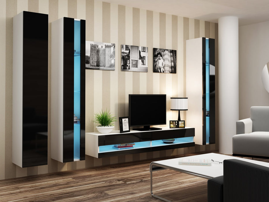 Cama Shelf unit VIGO NEW 180/40/30 white/black gloss