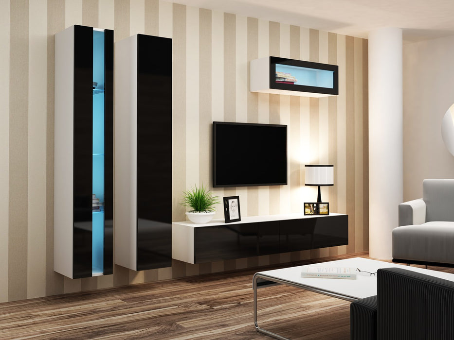 Cama Shelf unit VIGO NEW 180/40/30 white/black gloss