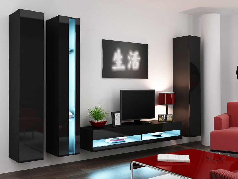 Cama Shelf unit VIGO NEW 180/40/30 black/black gloss