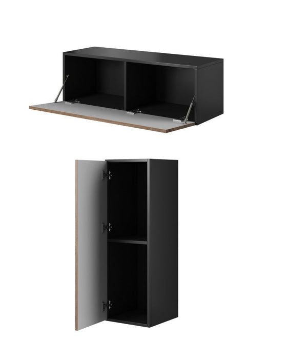 Cama full storage cabinet ROCO RO1 112/37/39 white/black/white