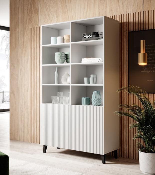 Shelving unit PAFOS 100x40x176.5 cm white matt