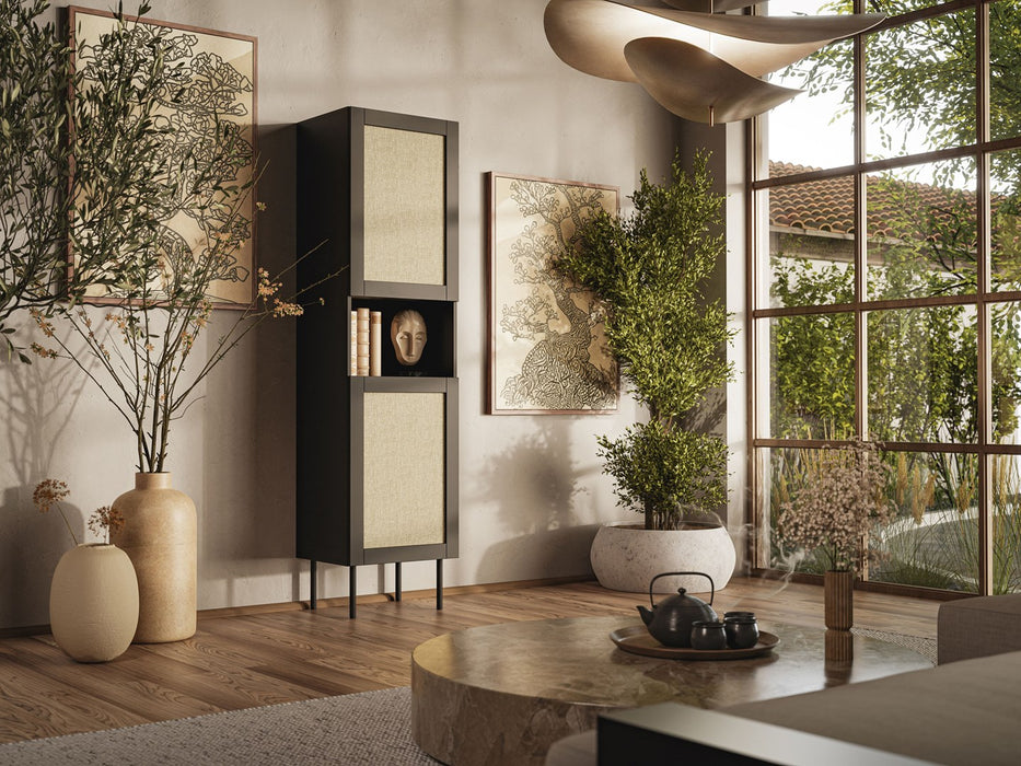 Cabinet JUTA 50x39.5x190 black + linol calabria