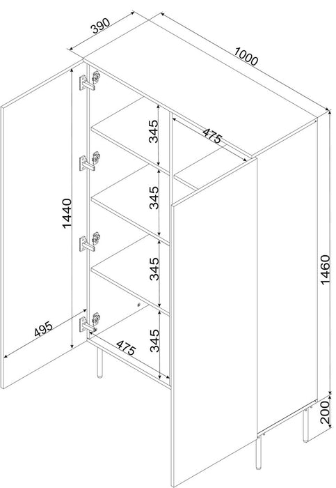 Cama Display case PALAZZO BIS 100x39x166 matte black