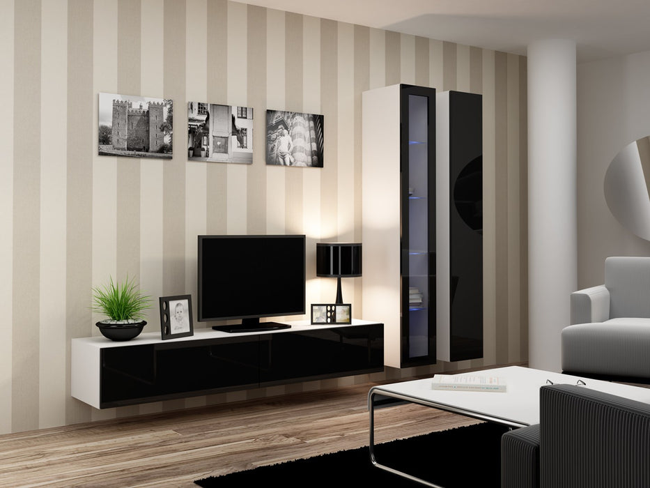 Cama TV Stand VIGO '180' 30/180/40 white/black gloss