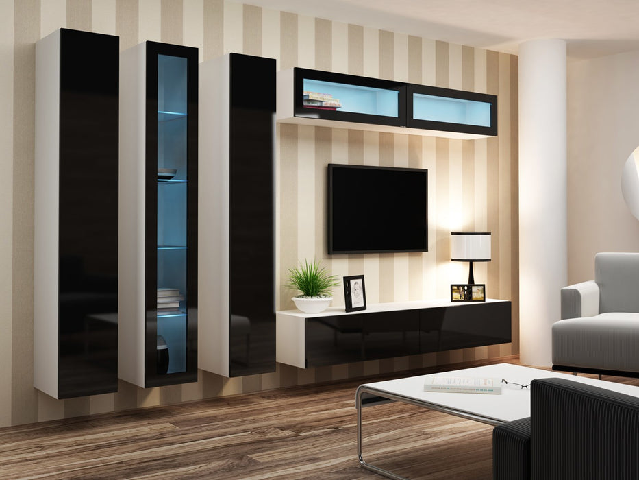 Cama TV Stand VIGO '180' 30/180/40 white/black gloss
