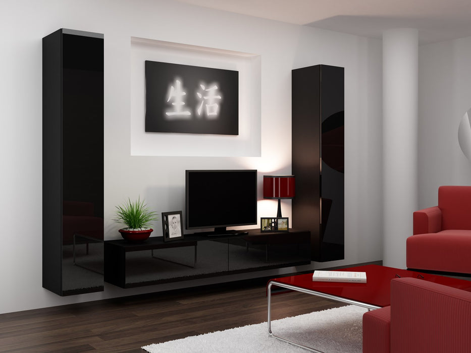 Cama TV Stand VIGO '180' 30/180/40 black/black gloss