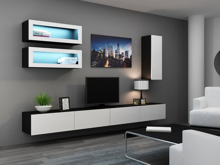 Cama TV stand VIGO 140 30/140/40 black/white gloss