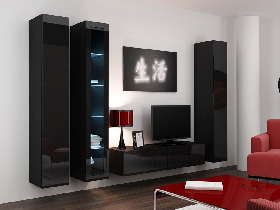 Cama TV stand VIGO 140 30/140/40 black/black gloss