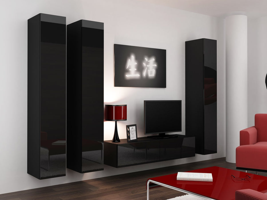 Cama TV stand VIGO 140 30/140/40 black/black gloss