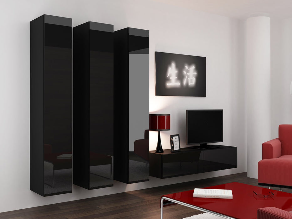 Cama TV stand VIGO 140 30/140/40 black/black gloss