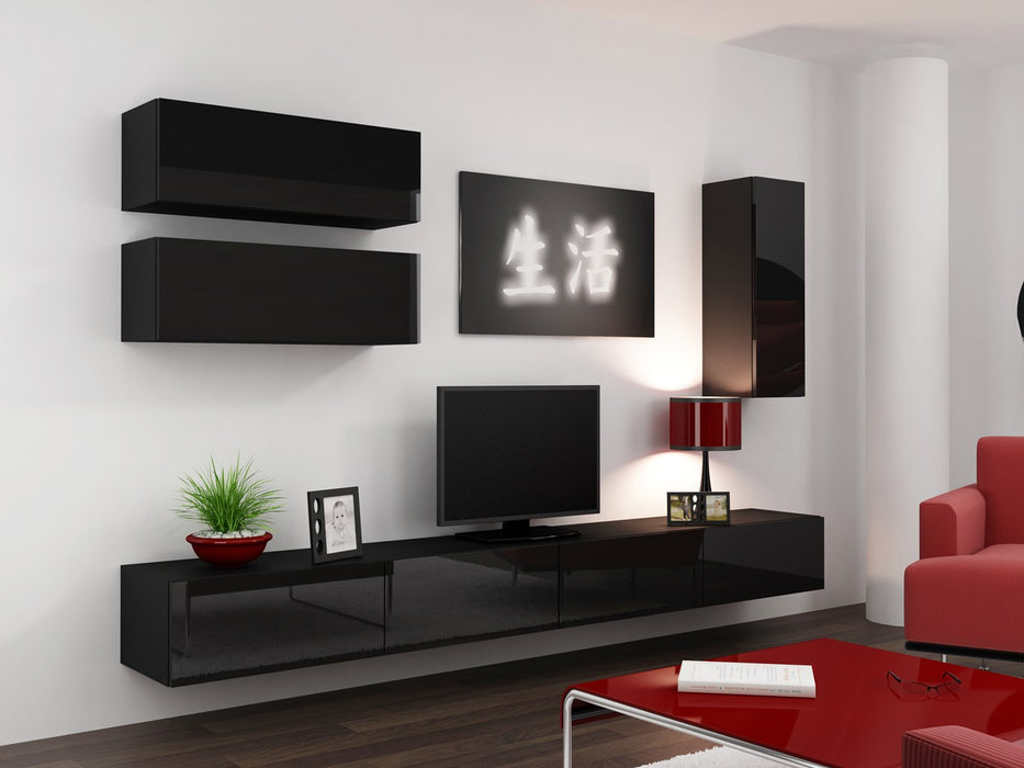 Cama TV stand VIGO 140 30/140/40 black/black gloss
