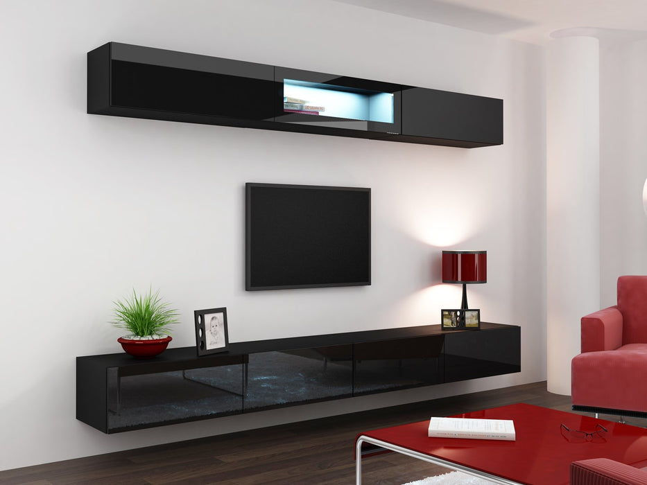Cama TV stand VIGO 140 30/140/40 black/black gloss
