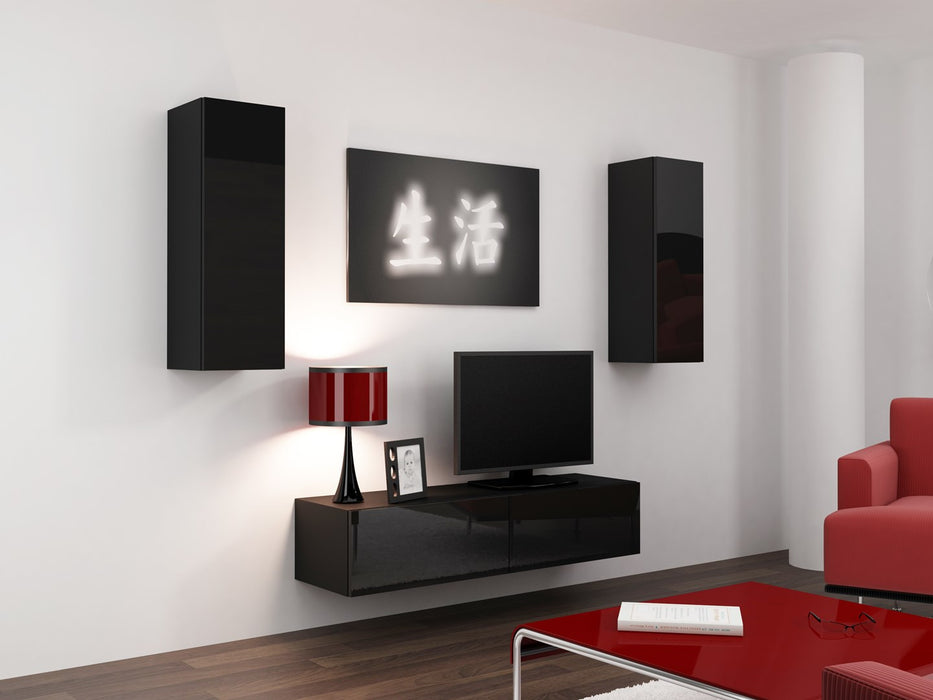Cama TV stand VIGO 140 30/140/40 black/black gloss