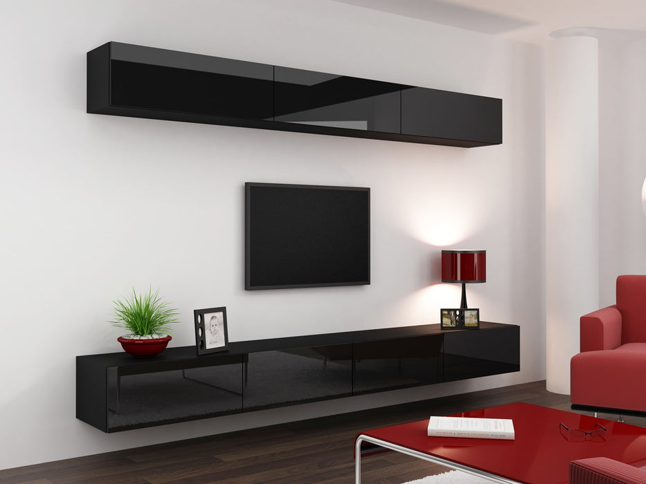 Cama TV stand VIGO 140 30/140/40 black/black gloss
