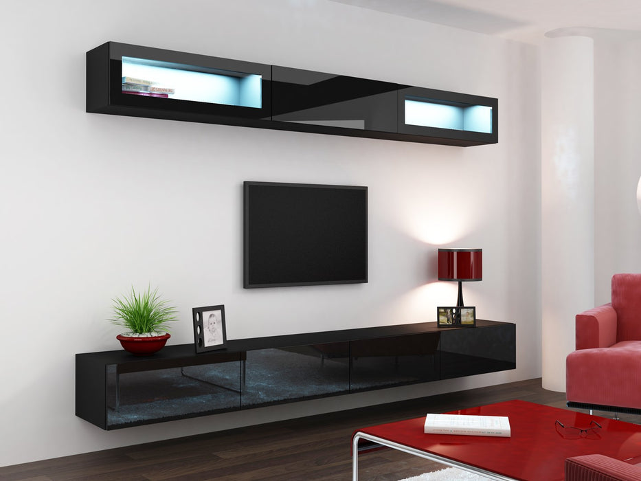 Cama TV stand VIGO 140 30/140/40 black/black gloss