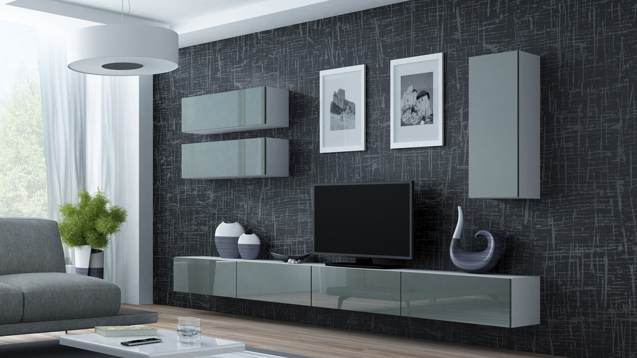 Cama TV stand VIGO 140 30/140/40 white/grey gloss
