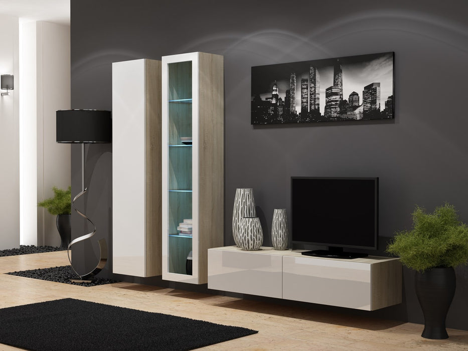 Cama TV stand VIGO 140 30/140/40 sonoma/white gloss