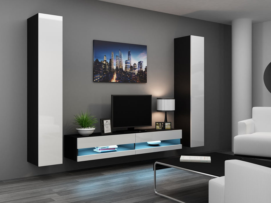 Cama TV stand VIGO NEW 30/180/40 black/white gloss