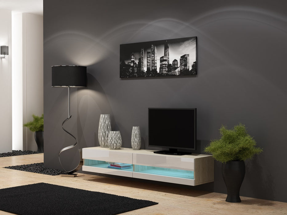 Cama TV stand VIGO NEW 30/180/40 sonoma/white gloss