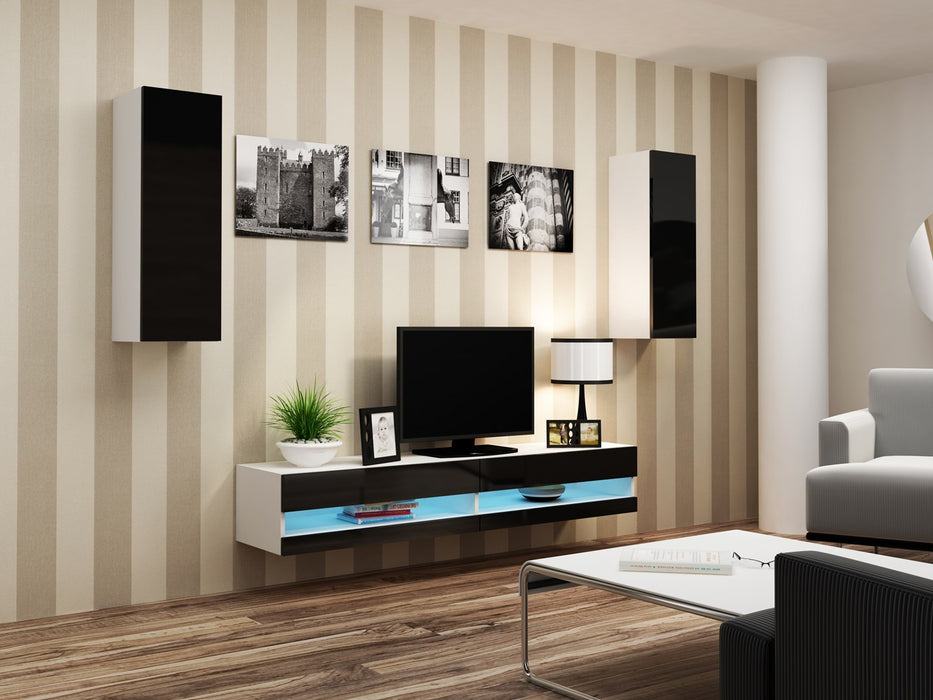 Cama TV stand VIGO NEW 30/140/40 white/black gloss