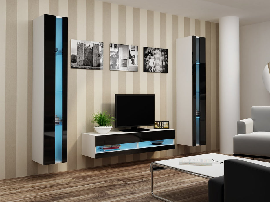 Cama TV stand VIGO NEW 30/140/40 white/black gloss