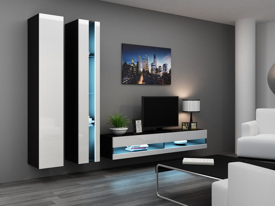 Cama TV stand VIGO NEW 30/140/40 black/white gloss
