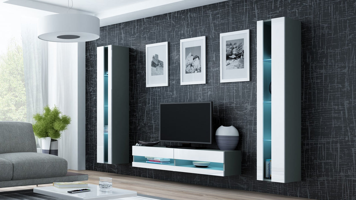 Cama TV stand VIGO NEW 30/140/40 grey/white gloss
