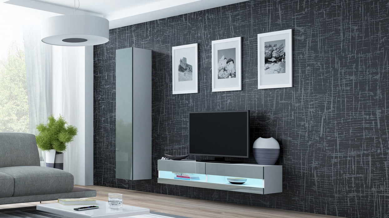 Cama TV stand VIGO NEW 30/140/40 white/grey gloss