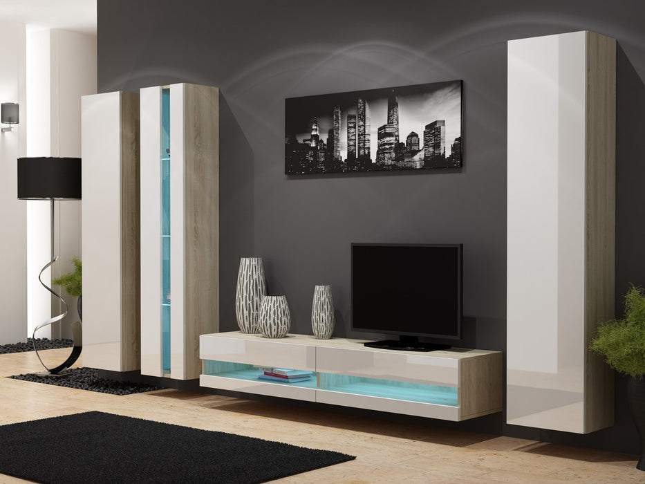 Cama TV stand VIGO NEW 30/140/40 sonoma/white gloss