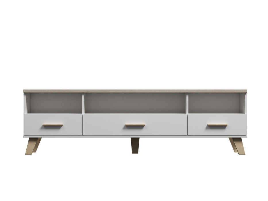 Cama RTV stand LOTTA 180cm white + sonoma oak