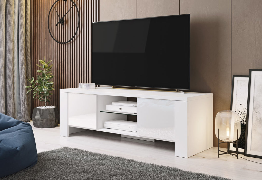 Cama TV stand WEST 42/130/42 white/white gloss