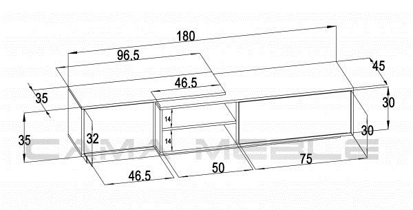 Cama TV cabinet SIGMA1 180 sonoma oak/white gloss