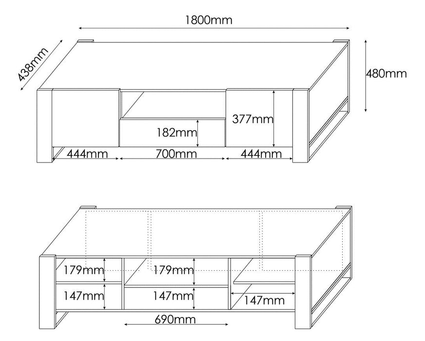 Cama TV stand WOOD wotan/antracite