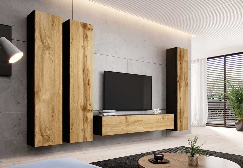 Cama TV Stand VIGO '180' 30/180/40 black/wotan oak