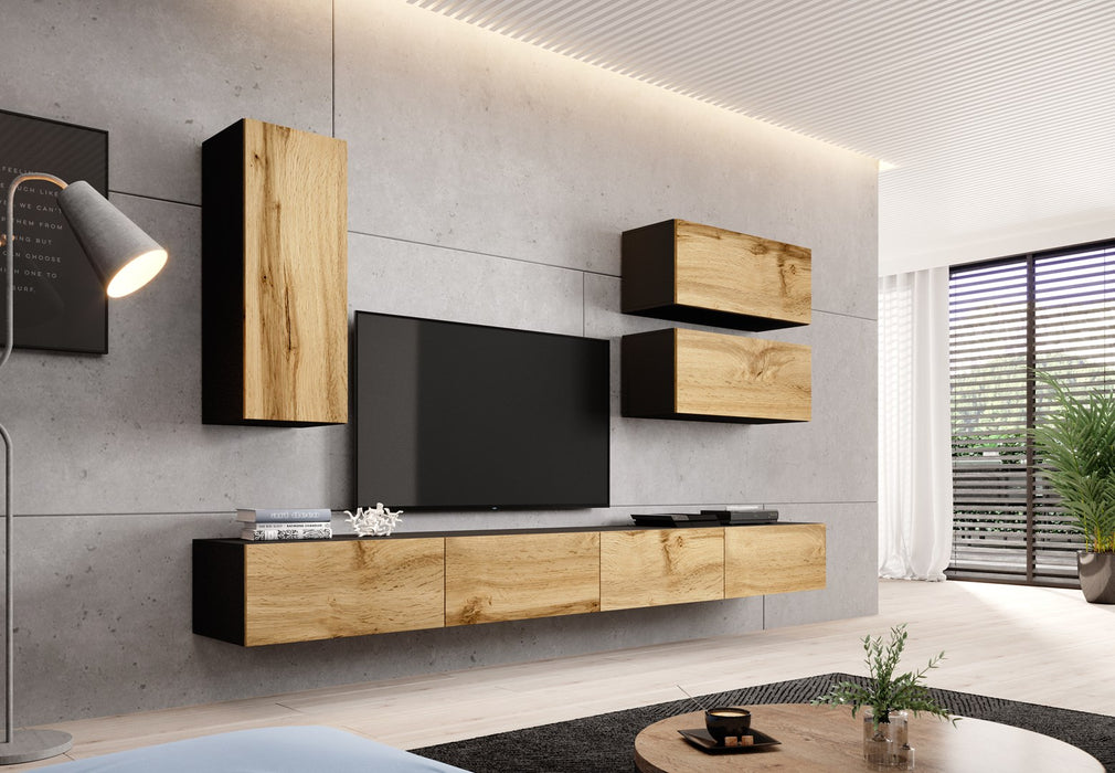 Cama TV stand VIGO 140 30/140/40 black/wotan oak