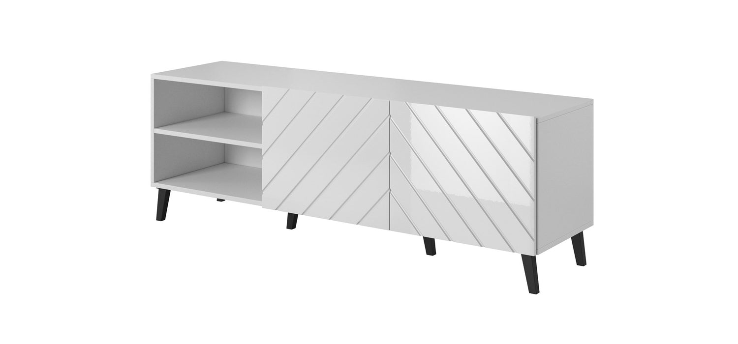 RTV cabinet ABETO 150x42x52 white/white glossy