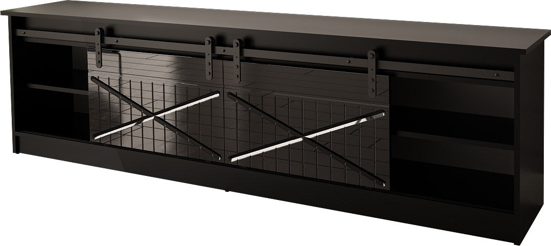 RTV GRANERO 200x56.7x35 black/black gloss cabinet